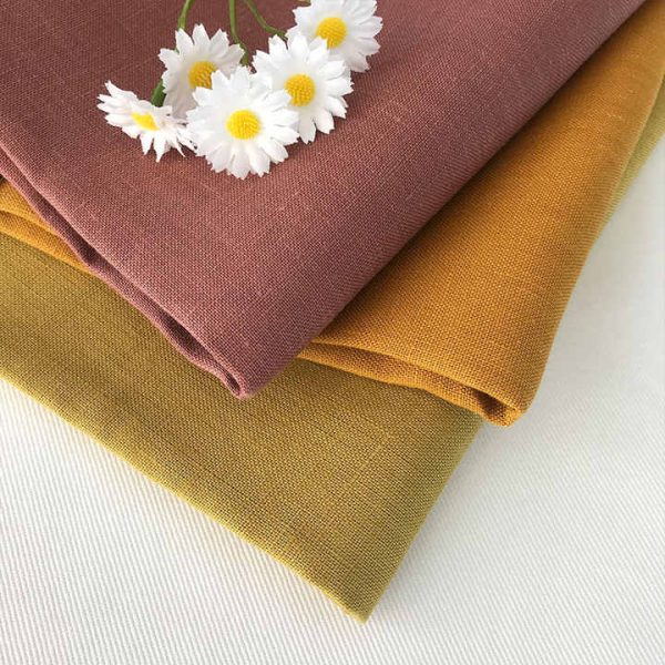 Factory wholesale fashion plain color medium thick 9*9 natural pure linen clothing fabrics - Image 2