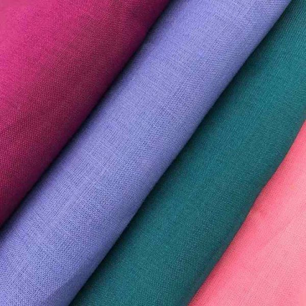 organic linen 20*20 plain enzyme washed ramie cotton mixed fabric for dress/shirt wrinkle free wholesale for garment