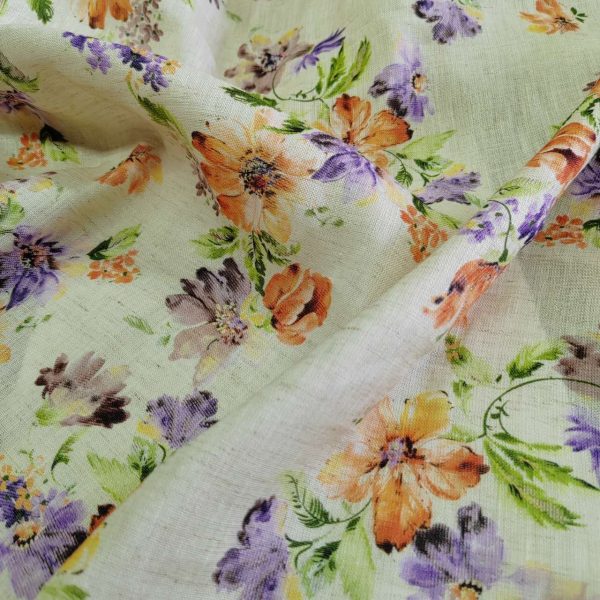 woven Linen cotton printed fabric natural fiber linen prints fabric for linen cotton casual dress shirts home textile - Image 6