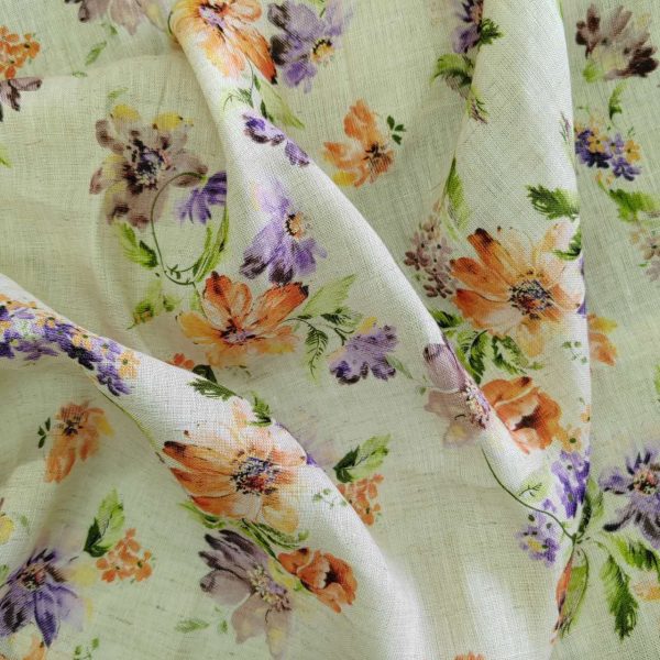 woven Linen cotton printed fabric natural fiber linen prints fabric for linen cotton casual dress shirts home textile - Image 5